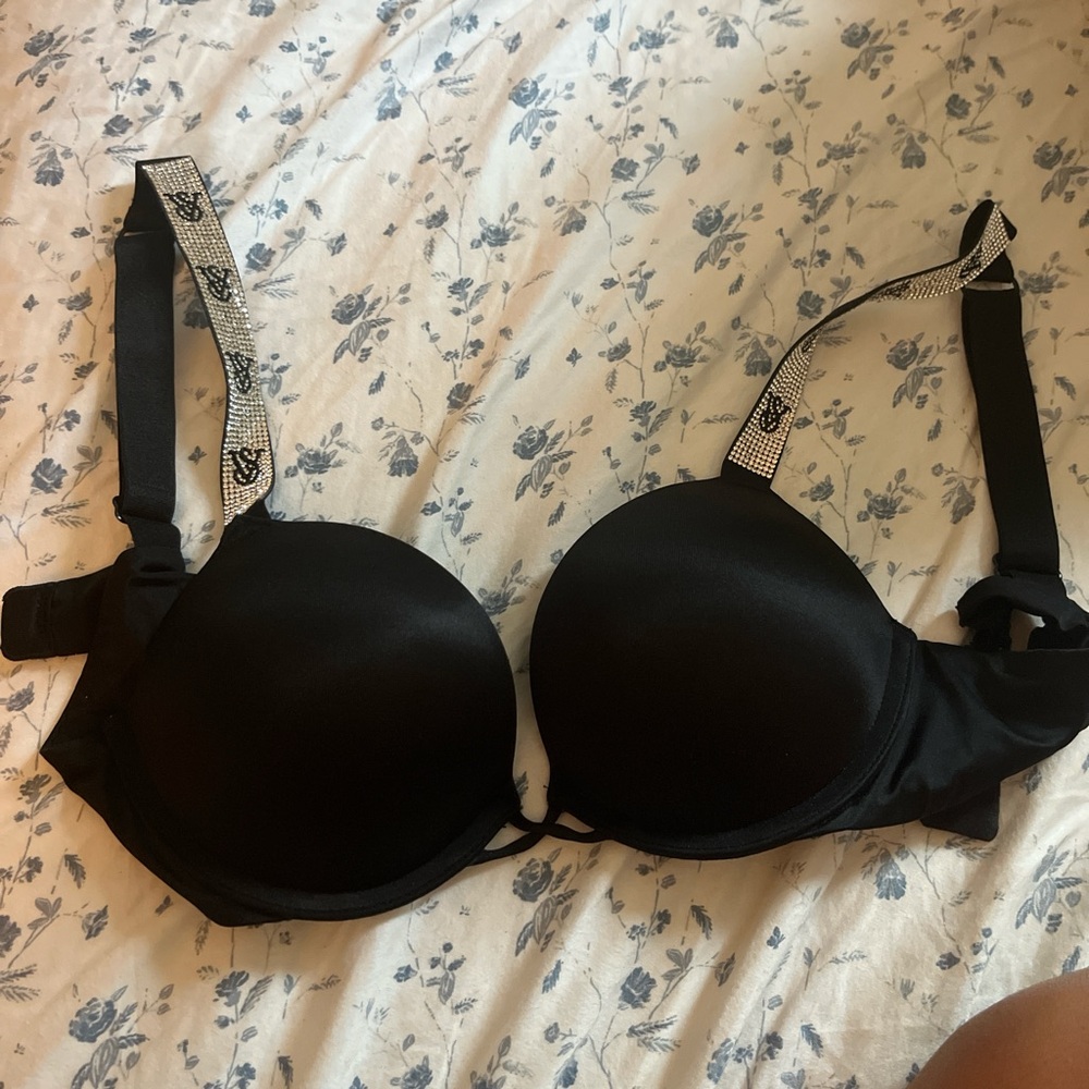 Victoria's Secret Black Bra with Logo Straps